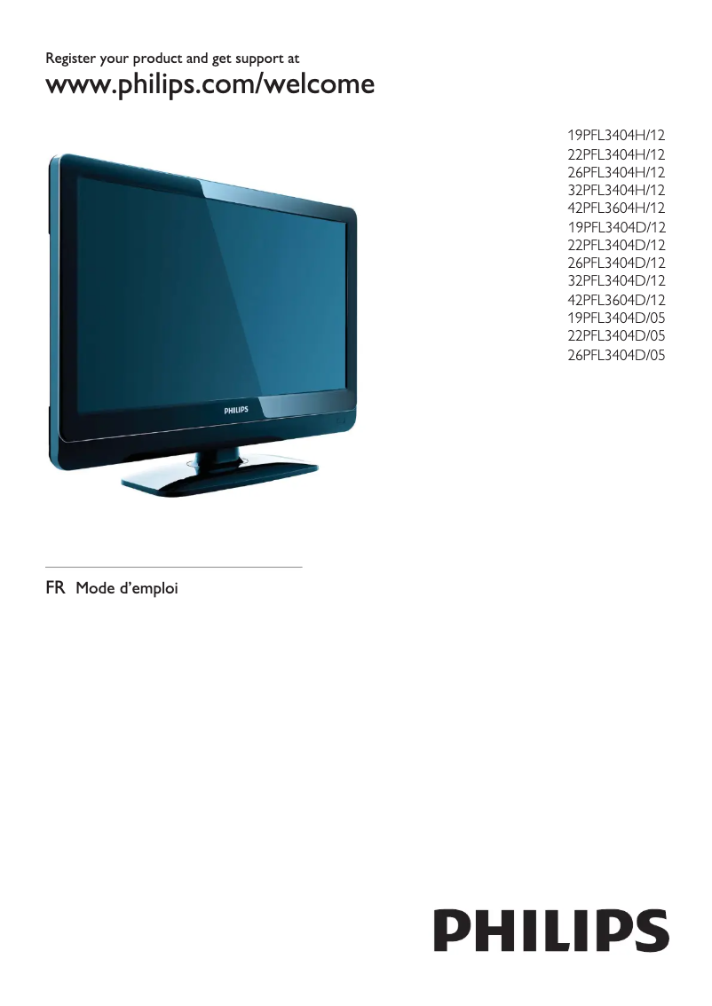 Image de la première page du manuel de l'appareil 22PFL3404H
