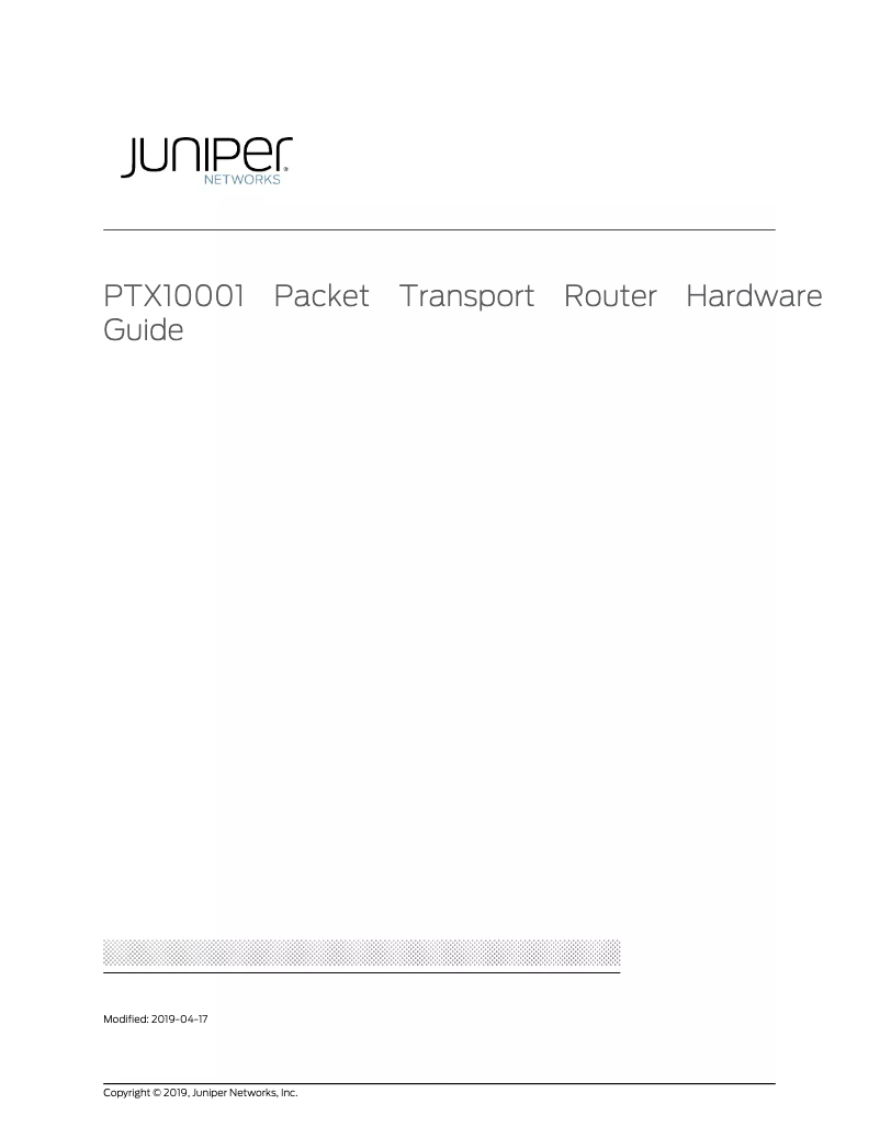 Page n°1 - Manuel utilisateur Juniper PTX10001