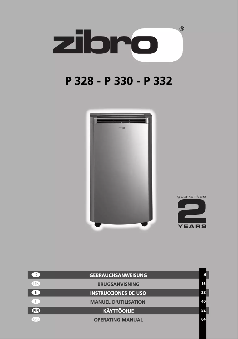 Page n°1 - Manuel utilisateur Zibro P 332