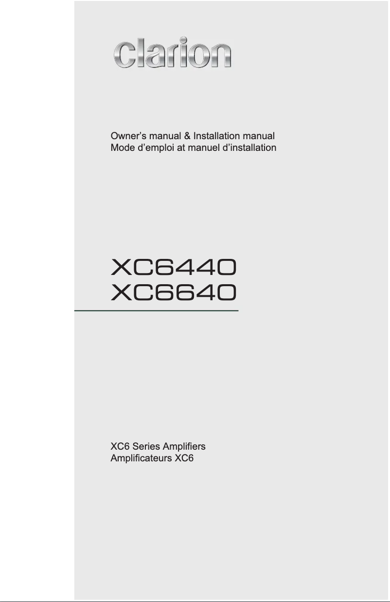 Page n°1 - Manuel utilisateur Clarion XC6640