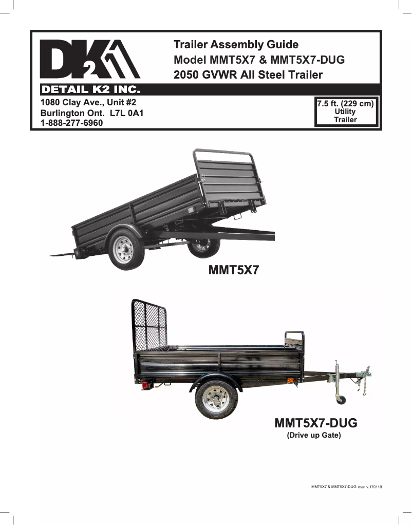 Page 1 de la notice Manuel utilisateur Detail K2 MMT5X7