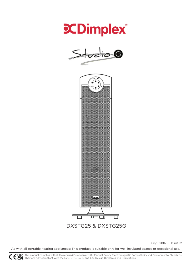 Page 1 de la notice Manuel utilisateur Dimplex DXSTG25G