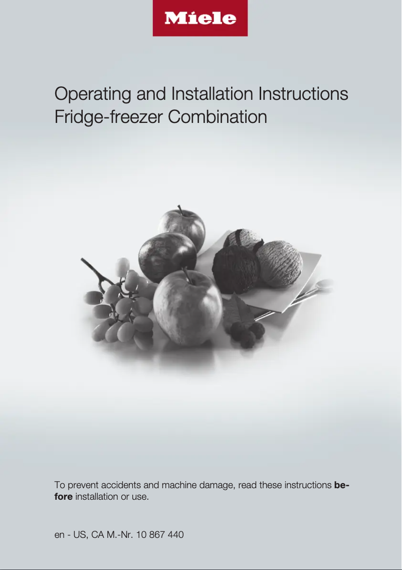 Page n°1 - Guide d'installation Miele KFN 13923 DE