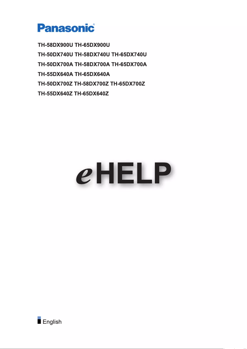 Page 1 de la notice Manuel utilisateur Panasonic TH-50DX700A