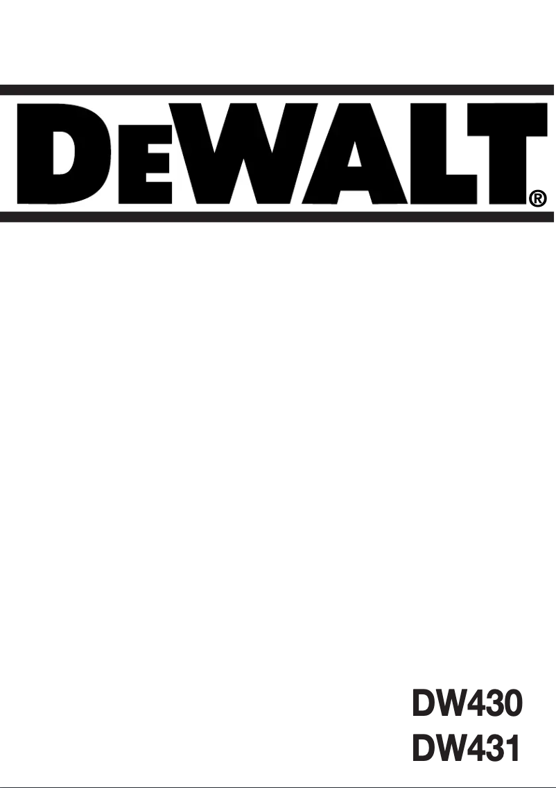 Image de la première page du manuel de l'appareil DW430