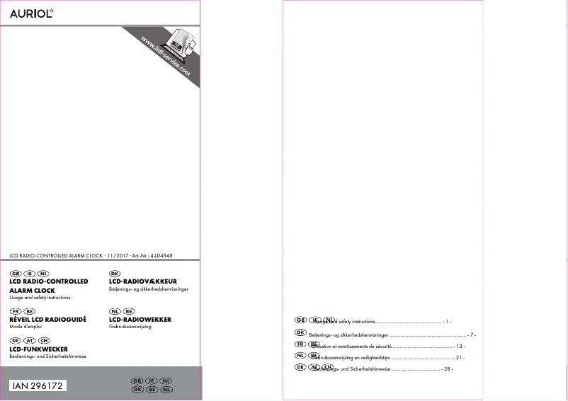 Page 1 de la notice Manuel utilisateur Auriol IAN 296172