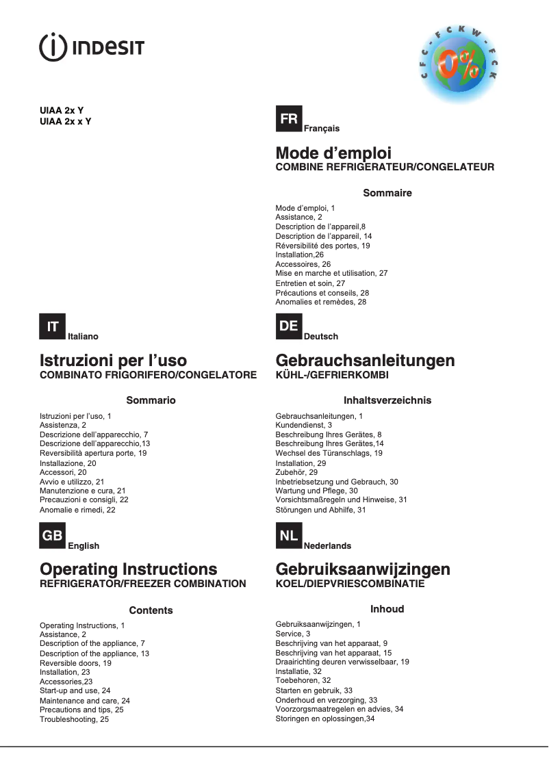 Image de la première page du manuel de l'appareil UIAA 22 Y