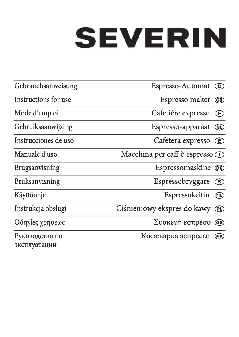 Page 1 de la notice Manuel utilisateur Severin KA 5979