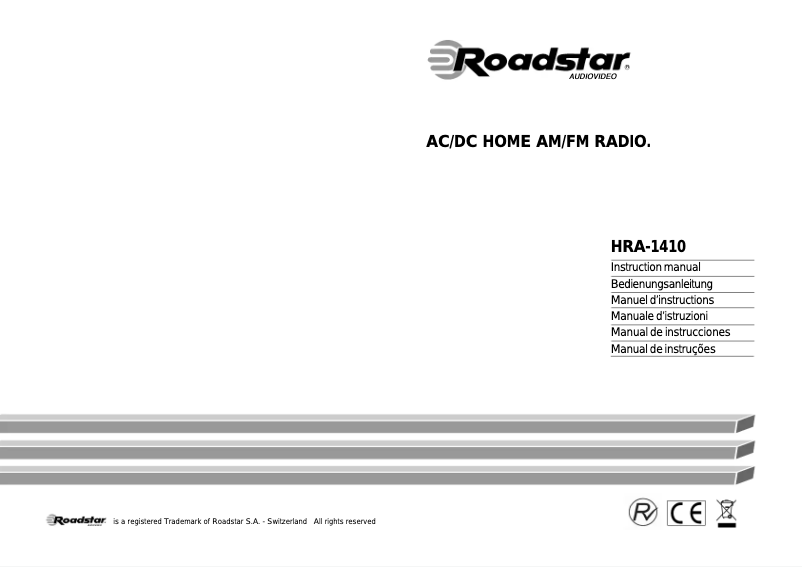 Page 1 de la notice Manuel utilisateur Roadstar HRA-1410