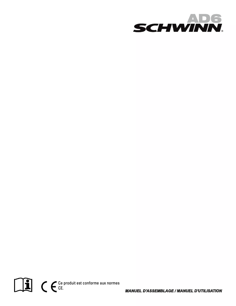 Page 1 de la notice Instructions / montage Schwinn Airdyne AD6