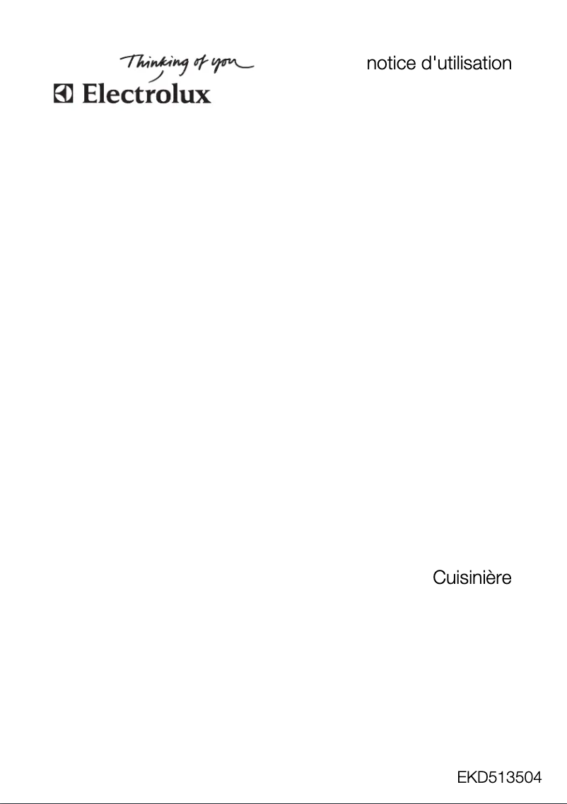 Page 1 de la notice Manuel utilisateur Electrolux EKD513504W