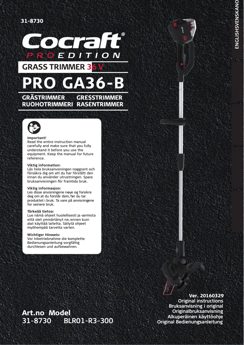 Página 1 del manual Manual de usuario Cocraft PRO Edition GA36-B