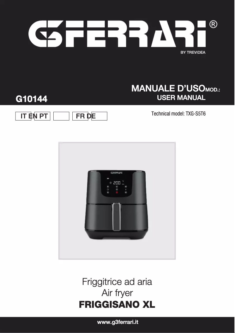 Page n°1 - Manuel utilisateur G3 Ferrari Friggisano XL G10144