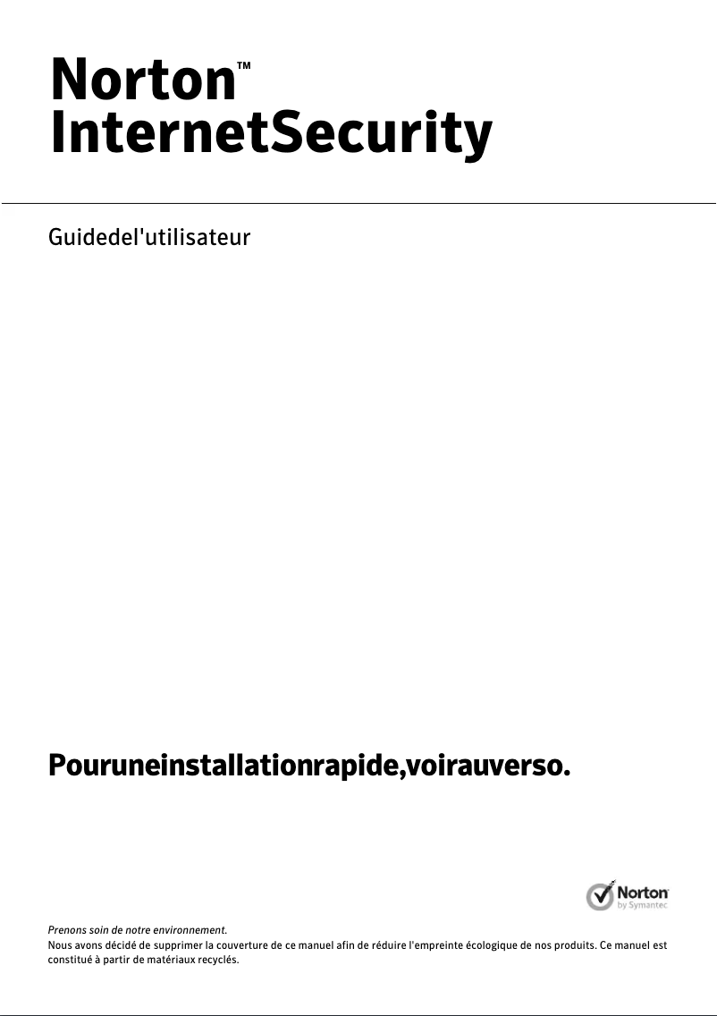 Page 1 de la notice Manuel utilisateur Symantec Norton Internet Security 2013