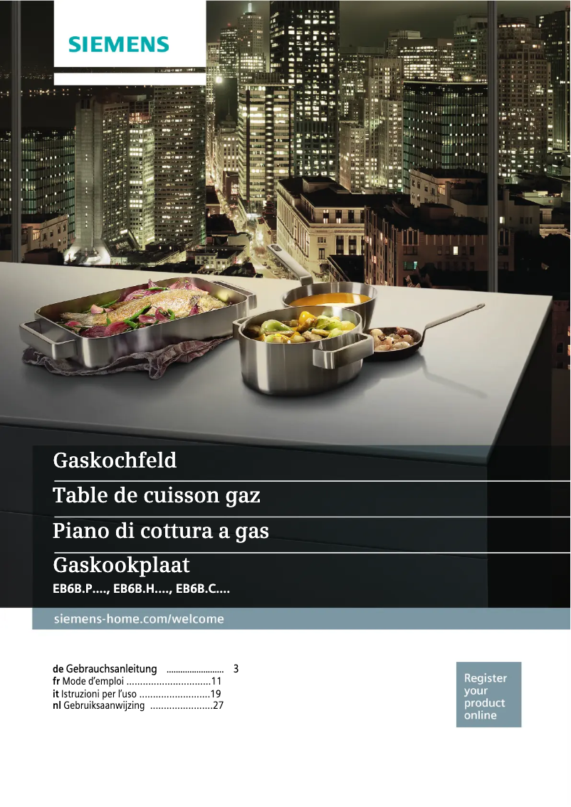 Page n°1 - Manuel utilisateur Siemens EB6B5PB80N
