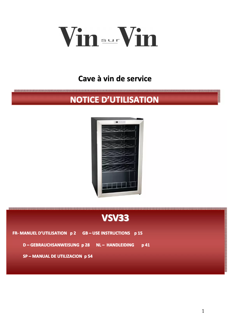 Image de la première page du manuel de l'appareil VSV33