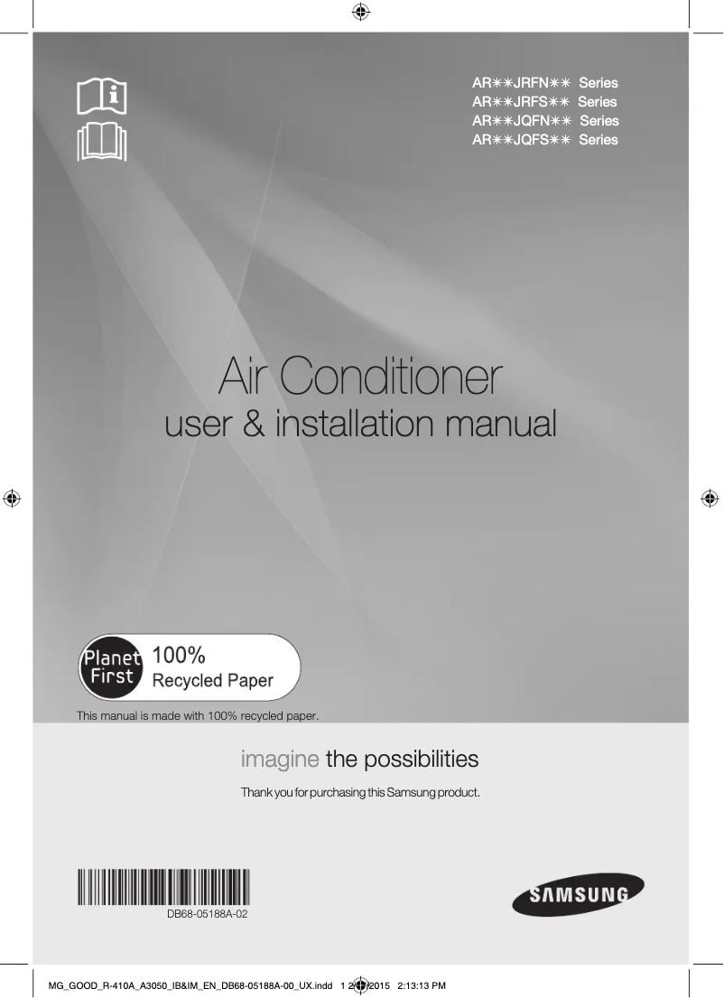 Image de la première page du manuel de l'appareil AR24JQFNCWK/MG