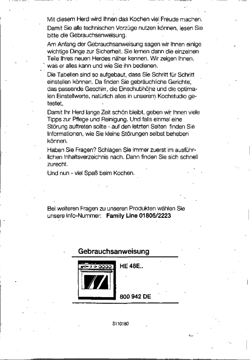 Page 1 de la notice Manuel utilisateur Siemens HE48E74