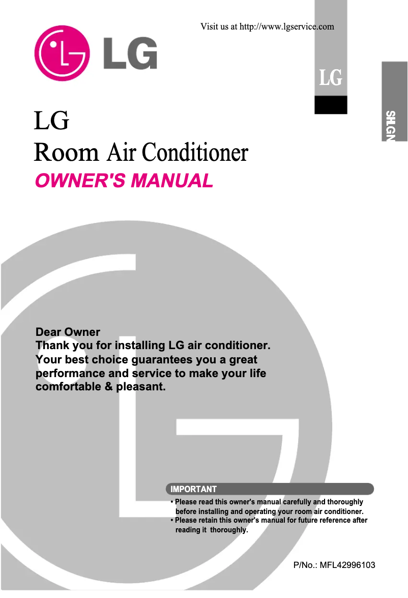 Page 1 de la notice Manuel utilisateur LG TSUH2465DA0