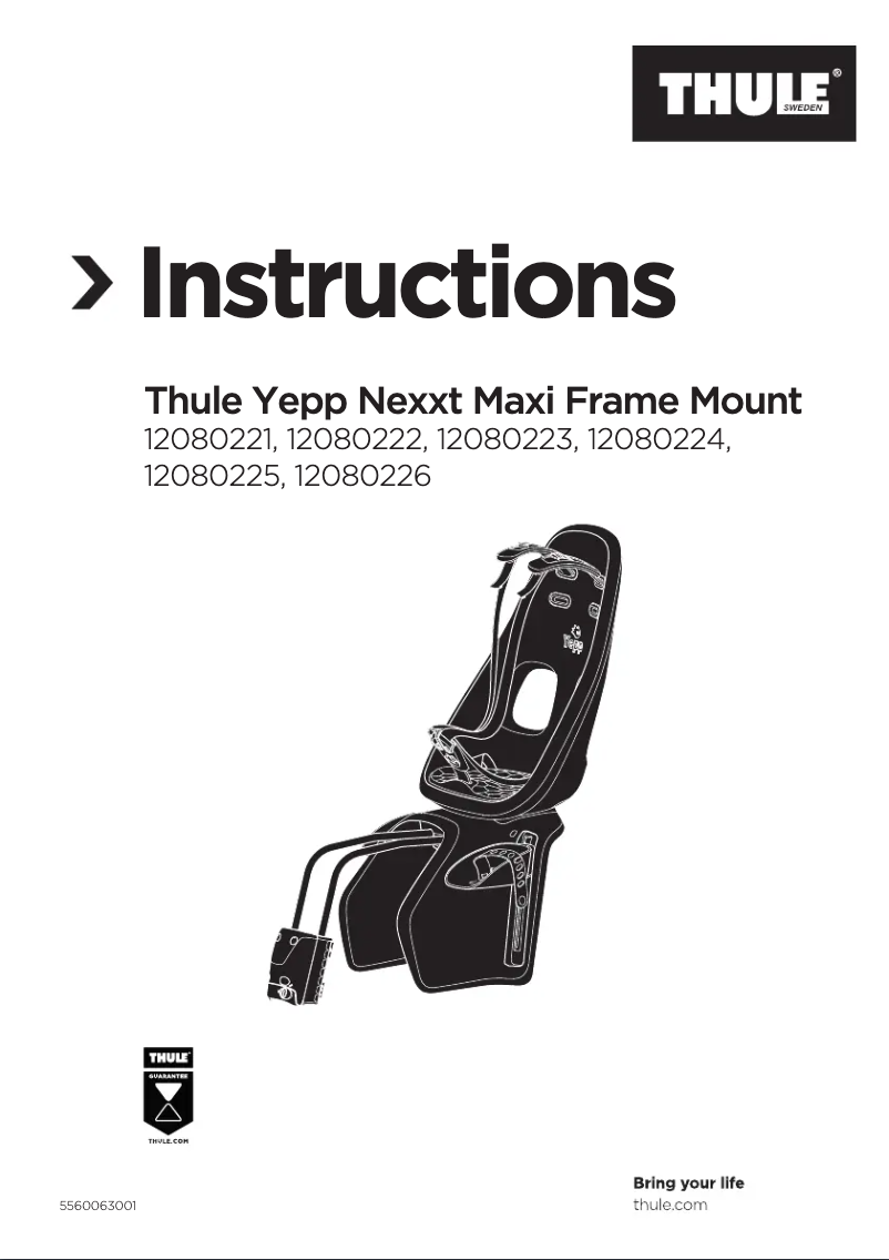 Page 1 de la notice Manuel utilisateur Thule Yepp Nexxt Maxi Frame Mounted