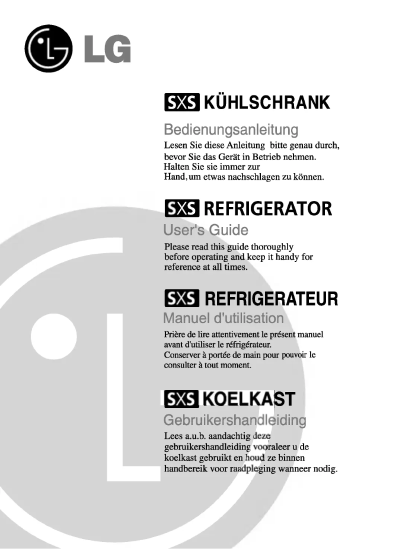 Page n°1 - Manuel utilisateur LG GR-P227STJA