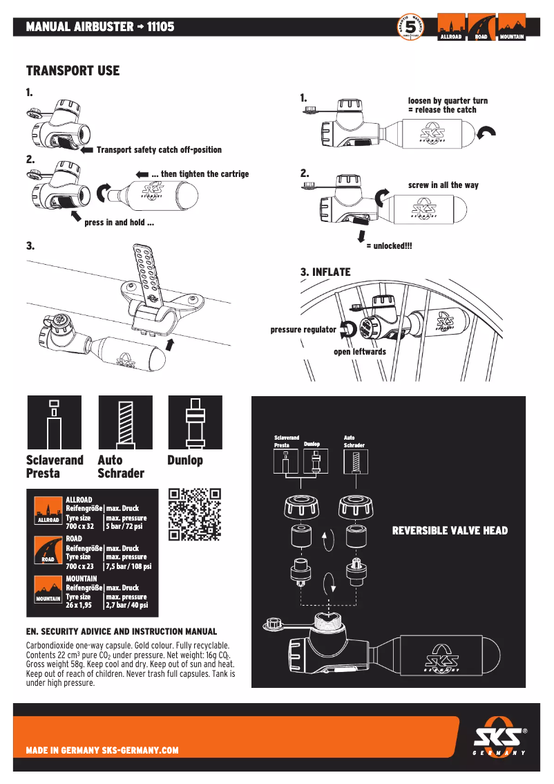 Page n°1 - Manuel utilisateur SKS AIRBUSTER
