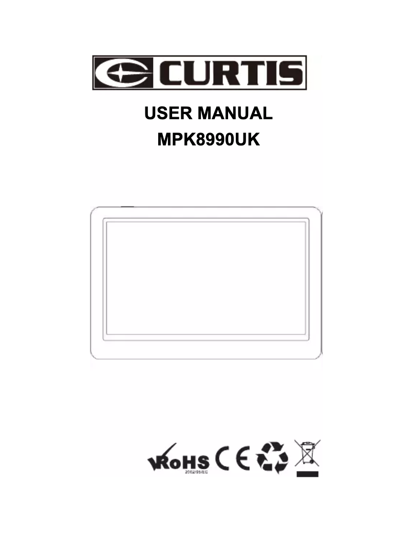Page 1 de la notice Manuel utilisateur Curtis MPK8990UK