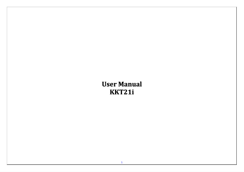 Image de la première page du manuel de l'appareil KKT 21i