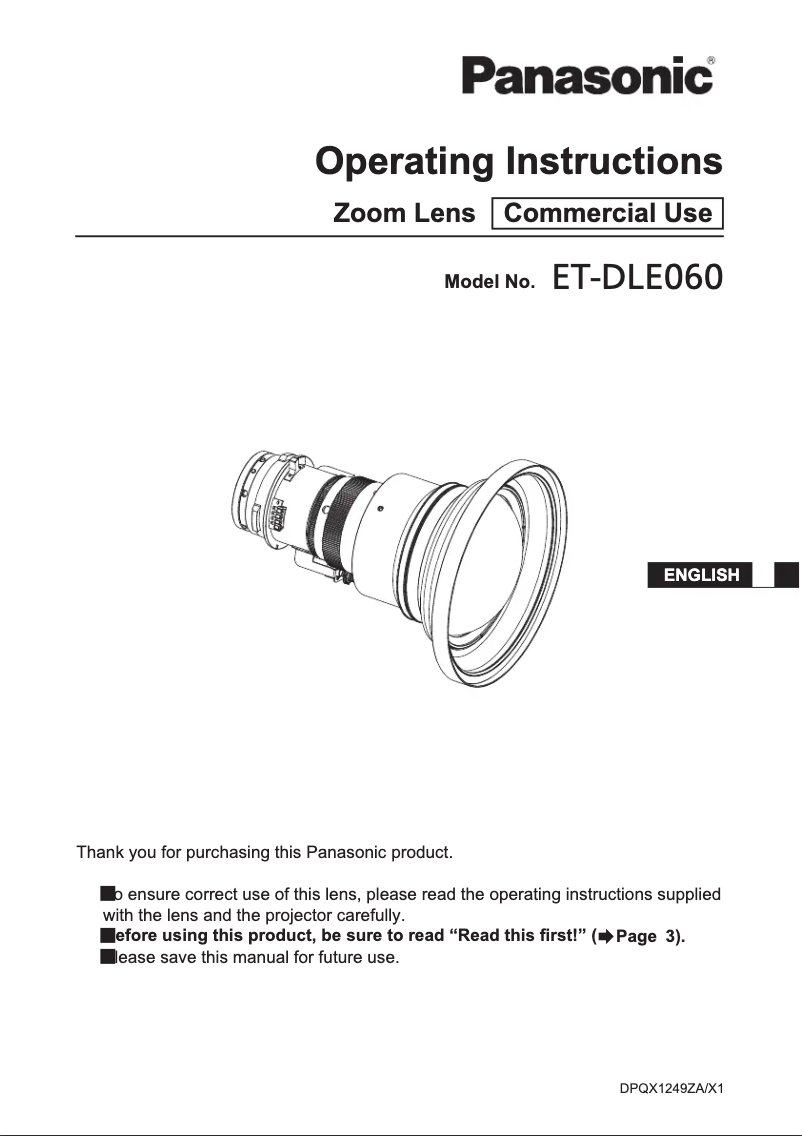 Página 1 del manual Manual de usuario Panasonic ET-DLE060