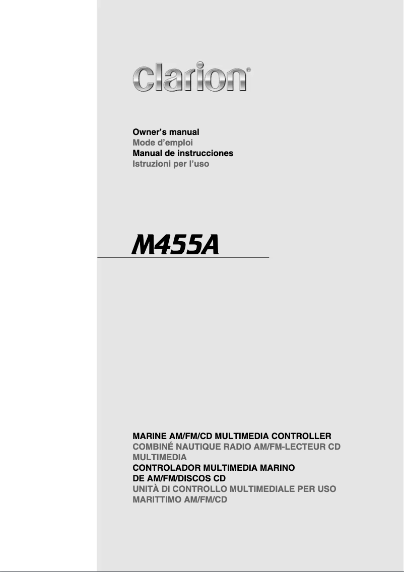 Page 1 de la notice Manuel utilisateur Clarion M455A