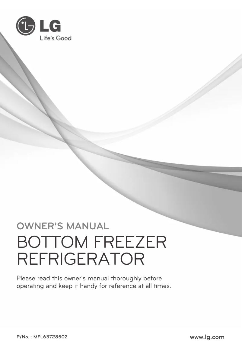 Page 1 de la notice Manuel utilisateur LG GR-B25ASTJ