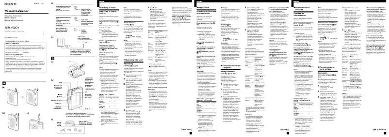 Image de la première page du manuel de l'appareil TCM-450DV