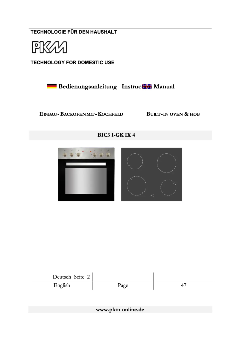 Image de la première page du manuel de l'appareil BIC3 I-GK IX 4