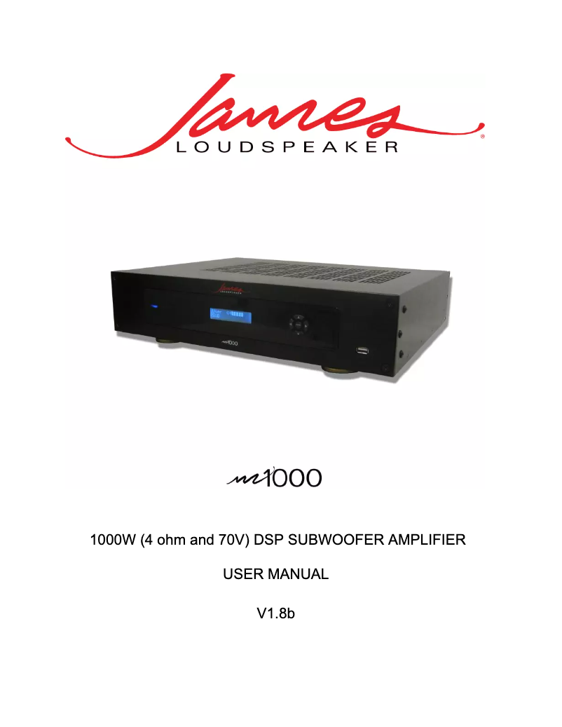 Page n°1 - Manuel utilisateur James M1000