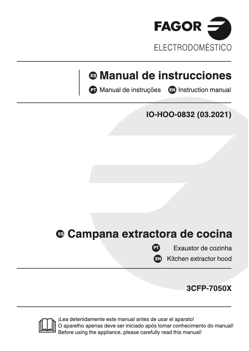 Page 1 de la notice Manuel utilisateur Fagor 3CFP-7050X
