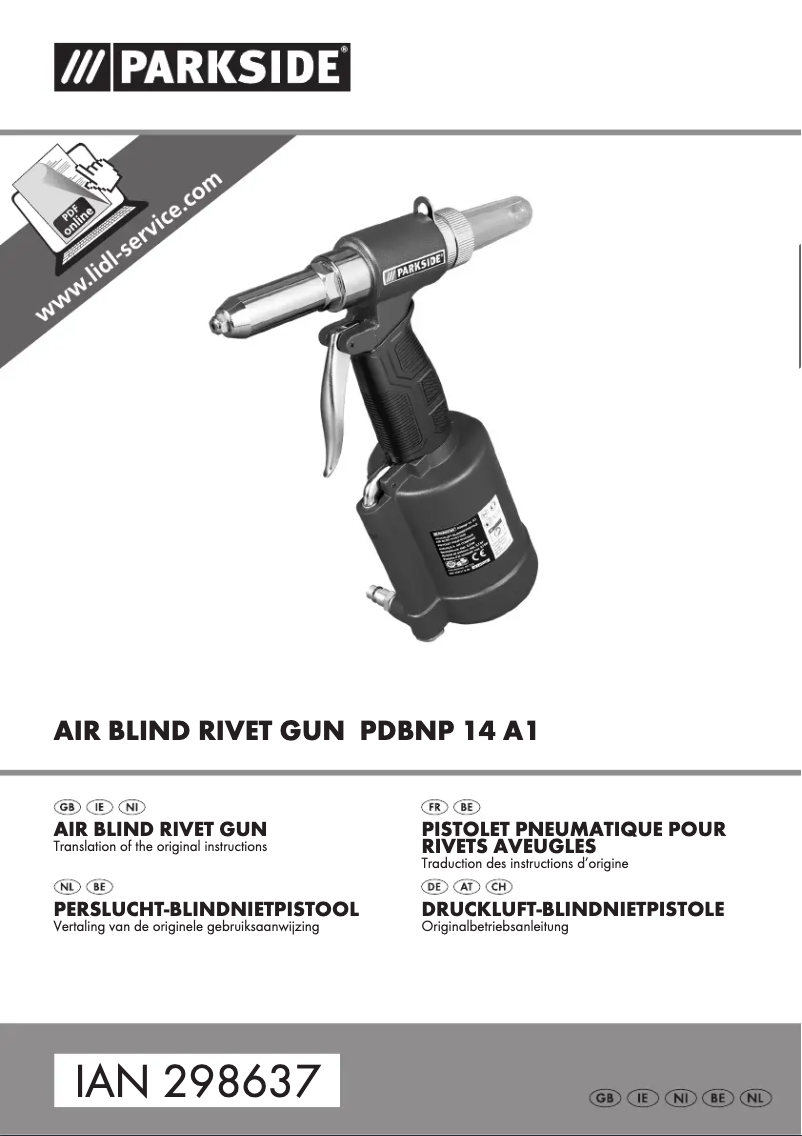 Page 1 de la notice Manuel utilisateur Parkside PDBNP 14 A1