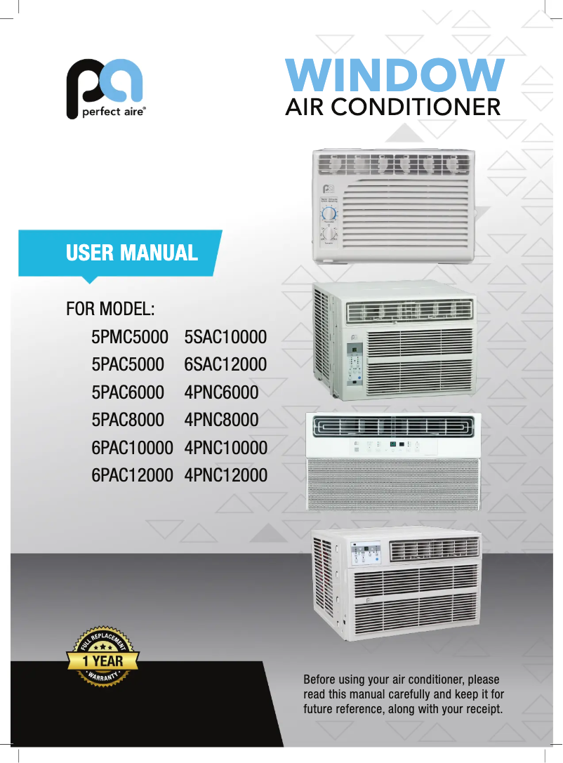 Page n°1 - Manuel utilisateur Perfect Aire 4PNC12000