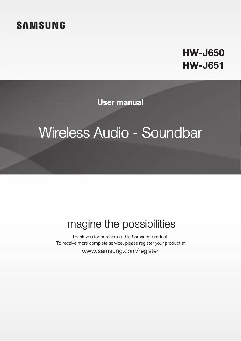 Page 1 de la notice Manuel utilisateur Samsung HW-J651