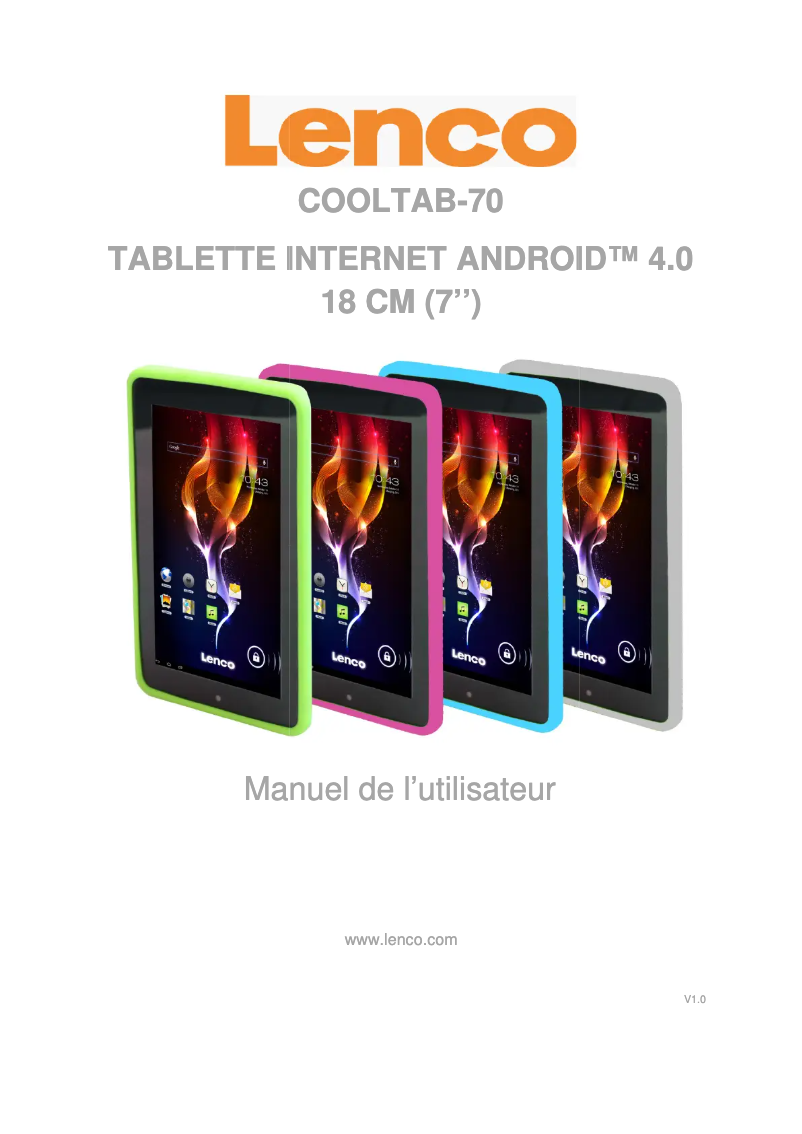 Página 1 del manual Manual de usuario Lenco COOLTAB-70