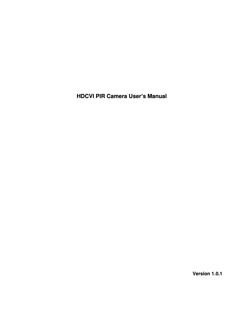 Image de la première page du manuel de l'appareil Lite DH-HAC-HUM1220A-W-PIR