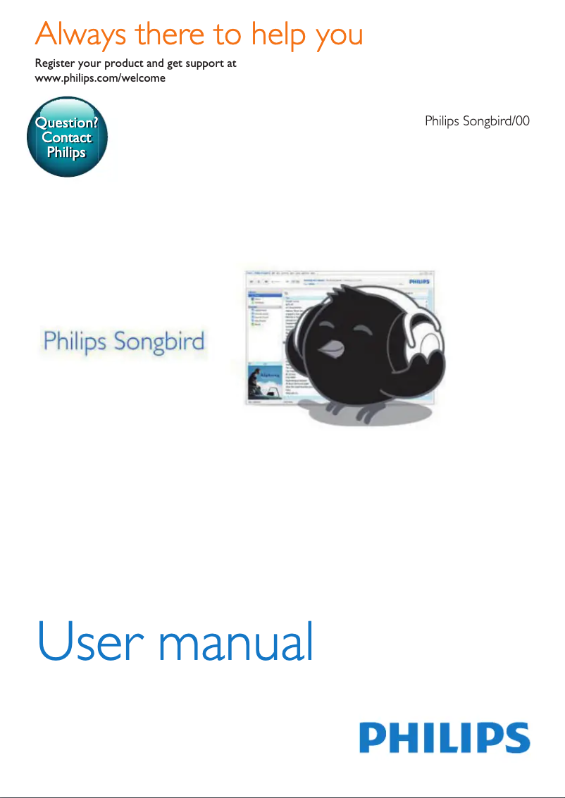 Page 1 of the manual User Manual Philips Songbird
