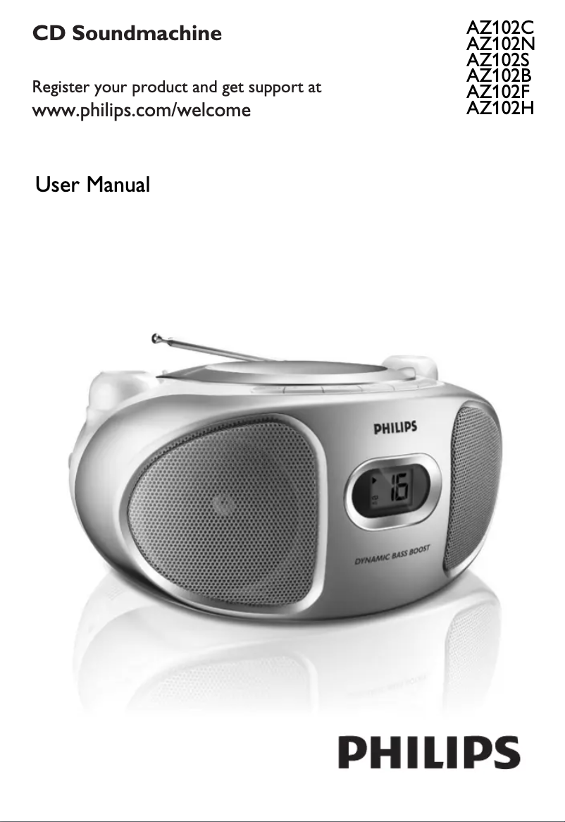 Page 1 de la notice Manuel utilisateur Philips AZ102C