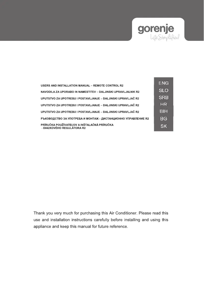 Page n°1 - Manuel utilisateur Gorenje REA26IN KC