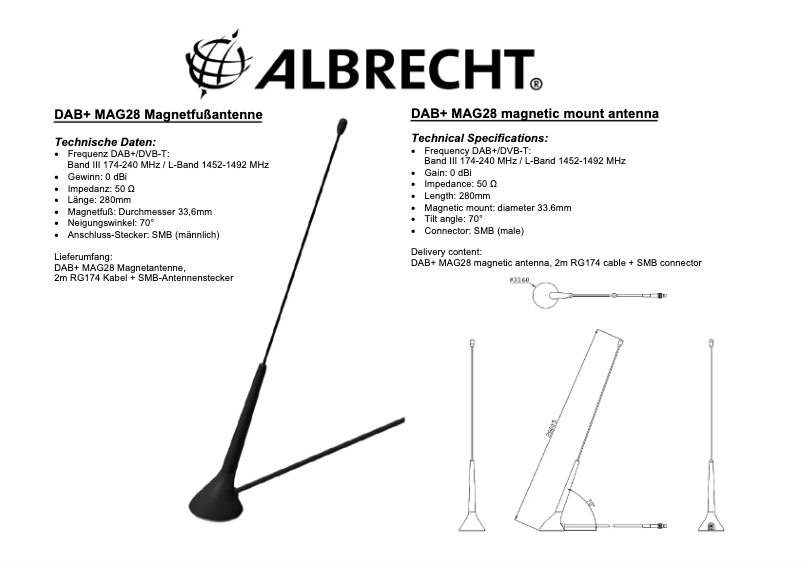 Page n°1 - Manuel utilisateur Albrecht MAG28