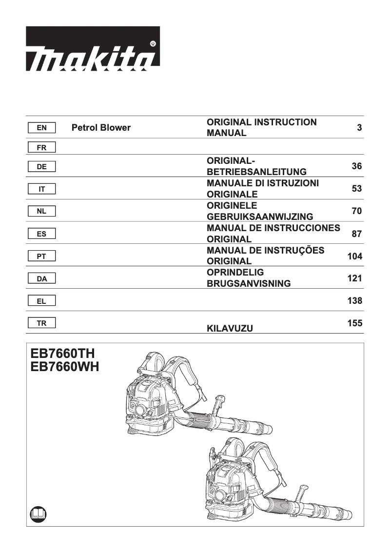 Página 1 del manual Manual de usuario Makita EB7660WH