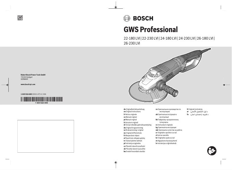 Image de la première page du manuel de l'appareil GWS 22-230 LVI Professional