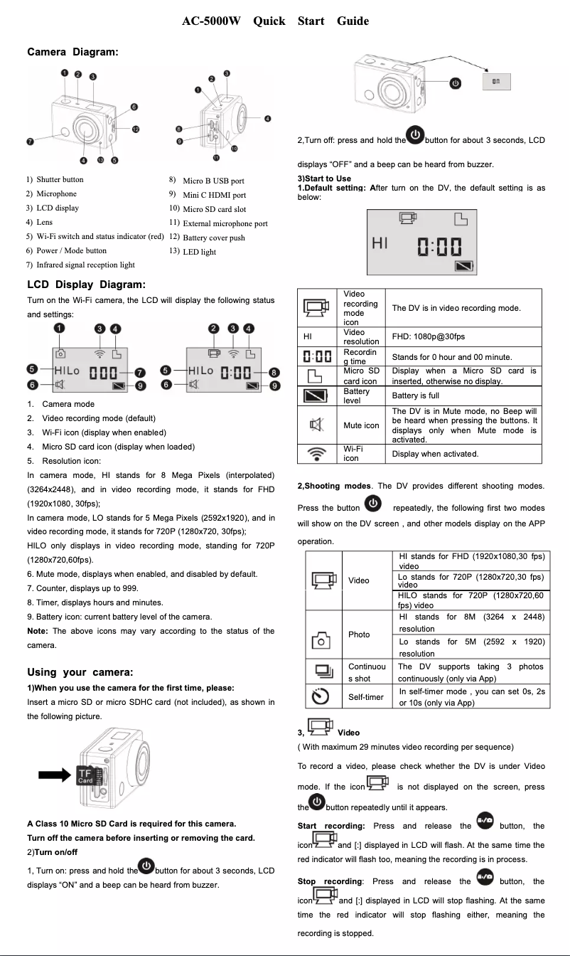 Page 1 de la notice Manuel utilisateur Denver AC-5000W