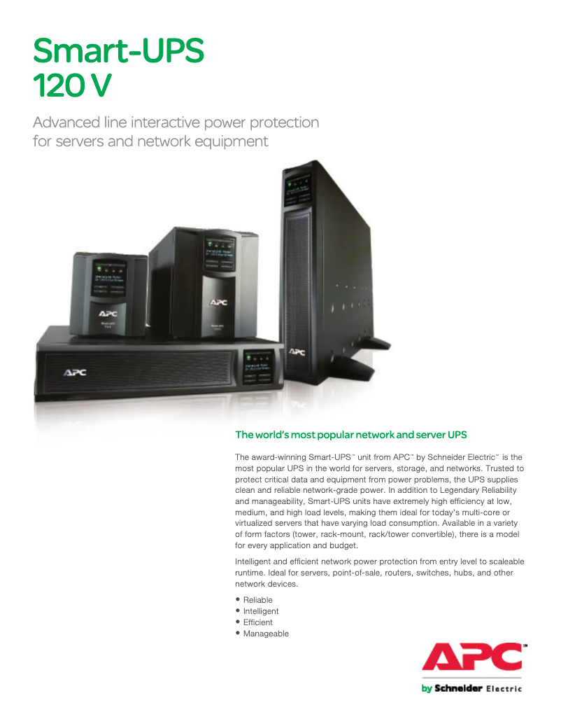 Page n°1 - Fiche technique APC Smart-UPS SMX3000LVNC