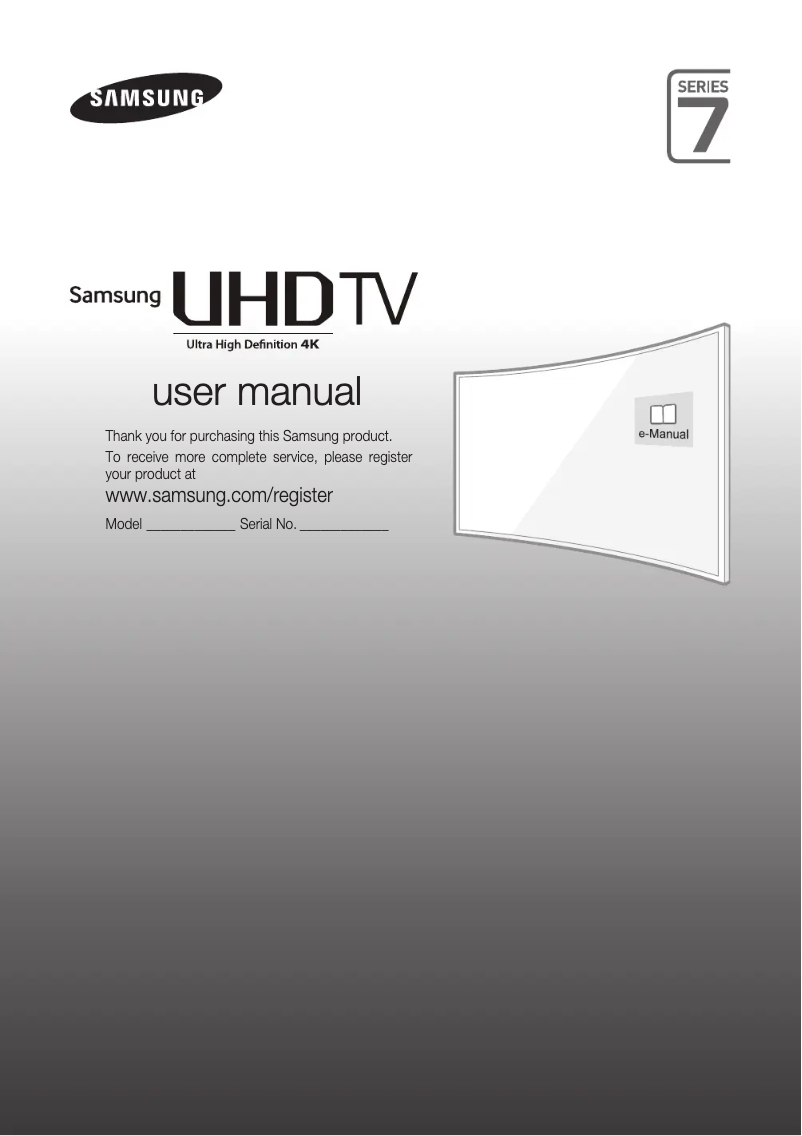 Page 1 de la notice Guide d'installation Samsung UA65JU7500K