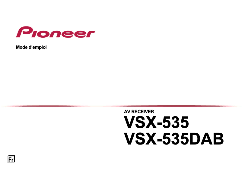Page n°1 - Manuel utilisateur Pioneer VSX-535